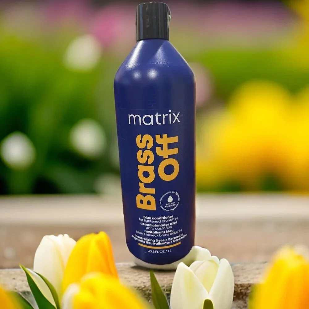 Matrix Brass Off Blue Shampoo and Brunettes Pigmented Conditioner 33.8 oz